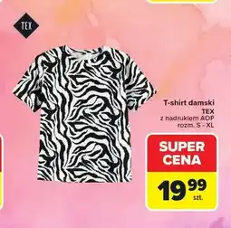 Carrefour T-shirt damski TEX z nadrukiem AOP rozm. S - XL oferta