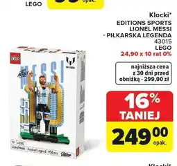 Carrefour Klocki LEGO EDITIONS SPORTS LIONEL MESSI - PIŁKARSKA LEGENDA 43015 oferta