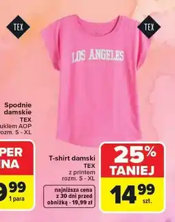 Carrefour T-shirt damski TEX z printem rozm. S-XL oferta