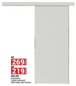 Merkury Market Drzwi przesuwne Malibu z płyty meblowej kolor biały 90 oferta