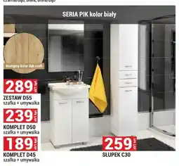 Merkury Market Zestaw D55 szafka + umywalka Seria Pik kolor biały oferta