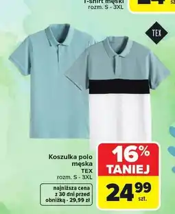 Carrefour Koszulka polo męska TEX rozm. S - 3XL oferta