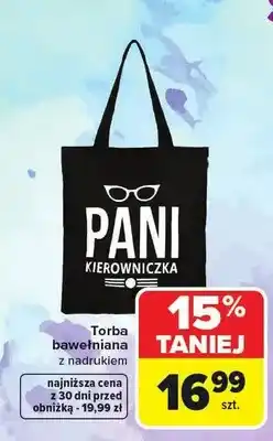 Carrefour Torba bawełniana z nadrukiem oferta