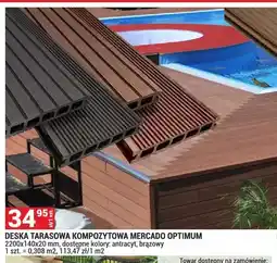 Merkury Market Deska tarasowa kompozytowa Mercado Optimum antracyt 2200x140x20mm oferta