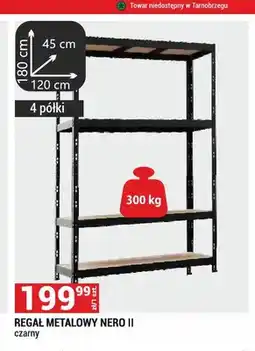Merkury Market Regał metalowy Nero II czarny 180x120x45cm 4 półki oferta