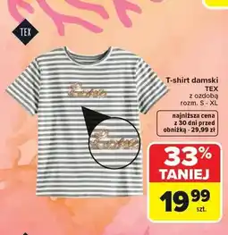 Carrefour T-shirt damski TEX z ozdobą rozm. S - XL oferta