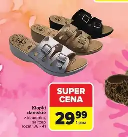 Carrefour Klapki damskie na rzep oferta