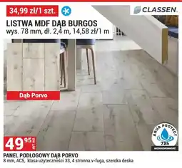 Merkury Market Listwa MDF Dąb Burgos wys. 78mm, dł. 2,4m oferta