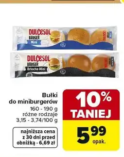Carrefour Bułki do miniburgerów DULCESOL Burger Brioche Mini oferta