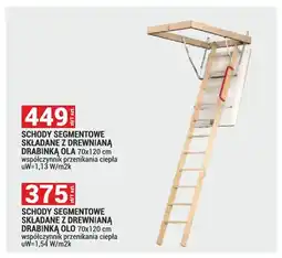 Merkury Market Schody segmentowe składane z drewnianą drabinką OLA 70x120cm oferta