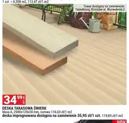 Merkury Market Deska tarasowa świerk surowa klasa A 2500x120x28mm oferta
