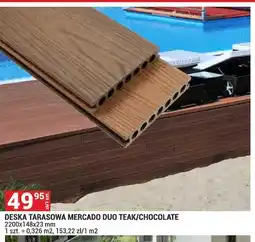 Merkury Market Deska tarasowa Mercado Duo Teak/Chocolate 2200x148x23mm oferta