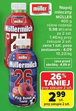 Carrefour Napój mleczny Müller Müllermilch oferta
