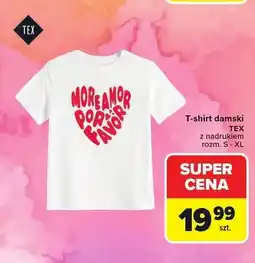 Carrefour T-shirt damski TEX z nadrukiem rozm. S - XL oferta