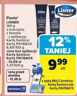 Carrefour Pasta LISNER z łososia oferta