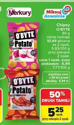 Carrefour Chipsy O'BYTE Potato cream & onion oferta