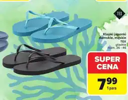 Carrefour Klapki japonki damskie, męskie TEX gładkie rozm. 36 - 46 oferta