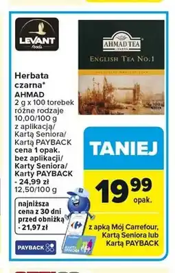 Carrefour Herbata czarna Ahmad English Tea No.1 100-pak oferta