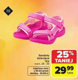 Carrefour Sandały dziecięce TEX oferta