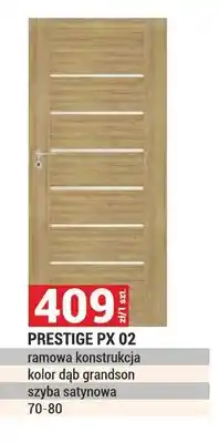 Merkury Market Drzwi PRESTIGE PX 02 ramowa konstrukcja kolor dąb grandson szyba satynowa 70-80 oferta