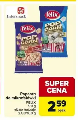 Carrefour Popcorn do mikrofalówki Felix o smaku karmelu oferta