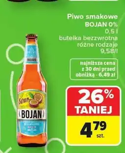 Carrefour Piwo smakowe bezalkoholowe Bojan 0% butelka bezzwrotna oferta