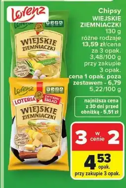 Carrefour Chipsy WIEJSKIE ZIEMNIACZKI Cebulka oferta