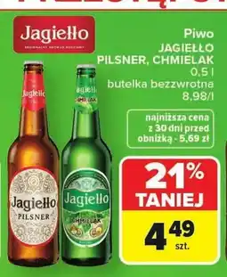 Carrefour Piwo Jagiełło Pilsner butelka bezzwrotna oferta