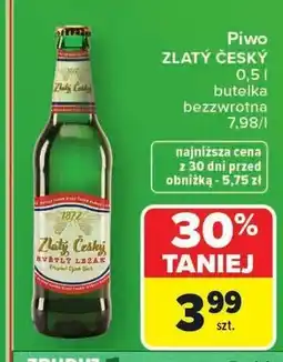 Carrefour Piwo Zlatý Český Světlý Ležák oferta