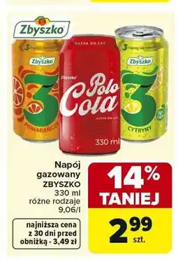 Carrefour Napój gazowany Zbyszko pomarańcze oferta