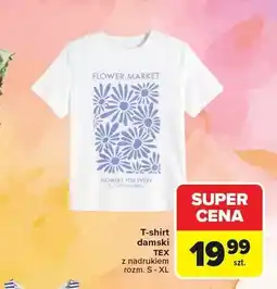 Carrefour T-shirt damski TEX z nadrukiem rozm. S - XL oferta