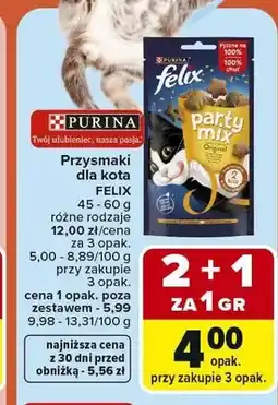 Carrefour Przysmaki dla kota PURINA felix Party Mix Original oferta