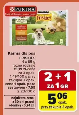 Carrefour Karma dla psa PURINA Friskies w galaretce 4-pak oferta