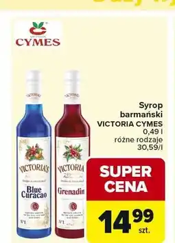 Carrefour Syrop barmański VICTORIA CYMES Blue Curacao oferta