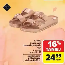 Carrefour Klapki basenowe TEX z klamrą oferta
