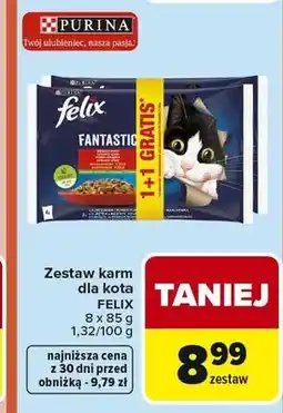 Carrefour Zestaw karm dla kota PURINA felix Fantastic 8-pak oferta