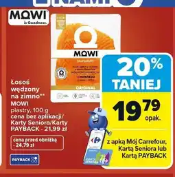 Carrefour Łosoś wędzony na zimno plastry Mowi oferta
