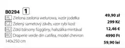 BetterStyle Zielona zasłona welurowa, wzór jodełka oferta