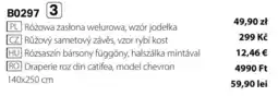 BetterStyle Różowa zasłona welurowa, wzór jodełka oferta