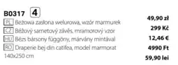 BetterStyle Beżowa zasłona welurowa, wzór marmurek oferta