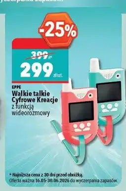 Biedronka Walkie talkie Cyfrowe Kreacje z funkcją wideorozmowy EPPE oferta