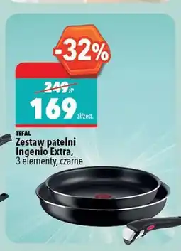 Biedronka Zestaw patelni TEFAL Ingenio Extra 3 elementy czarne oferta