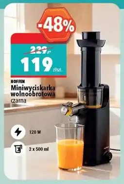 Biedronka Miniwyciskarka wolnoobrotowa HOFFEN czarna 120W oferta