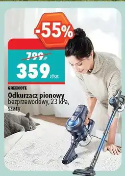 Biedronka Odkurzacz pionowy bezprzewodowy GREENOTE 23 kPa szary oferta