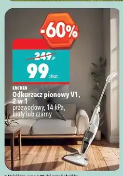 Biedronka Odkurzacz pionowy ENCHEN V1 2 w 1 przewodowy 14 kPa biały lub czarny oferta