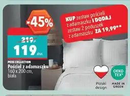Biedronka Pościel z adamaszku PURE COLLECTION 160x200cm biała oferta