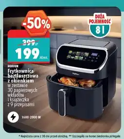 Biedronka Frytkownica beztłuszczowa z okienkiem HOFFEN 8l 1600-2000W oferta