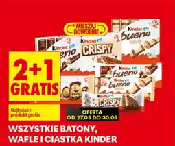 Biedronka Wszystkie batony, wafle i ciastka kinder oferta