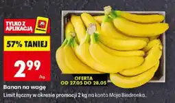 Biedronka Banan na wagę oferta