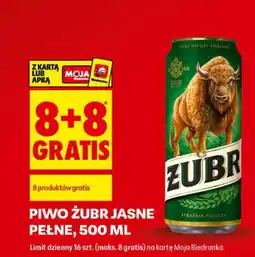 Biedronka Piwo żubr jasne pełne oferta